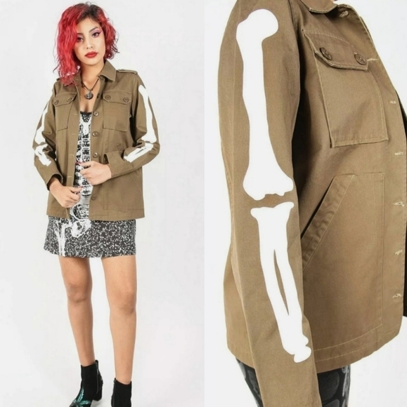 Iron Fist Bone In Military Jacket Olive Green S - Picture 1 of 7
